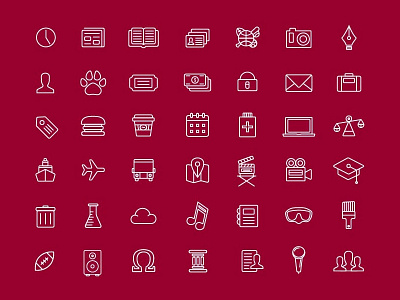 Chapman University App Icons app collection flat icon icons school set simple stroke symbol