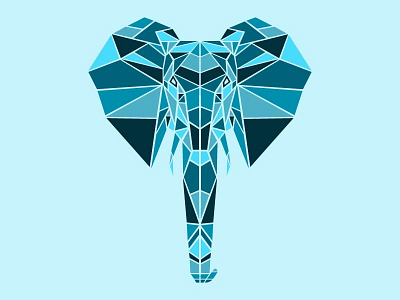 Geometric Elephant animal color design elephant face geometric illustration monochromatic poly series shapes wild