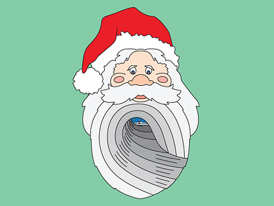 Santa Barrel Beard barrel christmas design holiday illustration northpole santa surf wave xmas