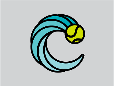 OC Breakers Tennis Team ball c crest icon lines logo ocean stoke tennis tennis ball wave