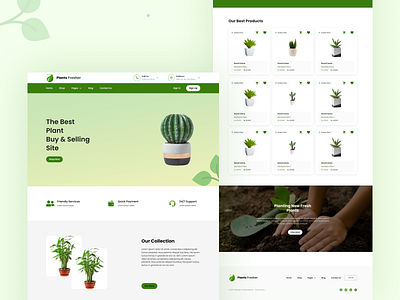 Online Plants shop Website Landing Page online plants sopping plants landing page ui plants website