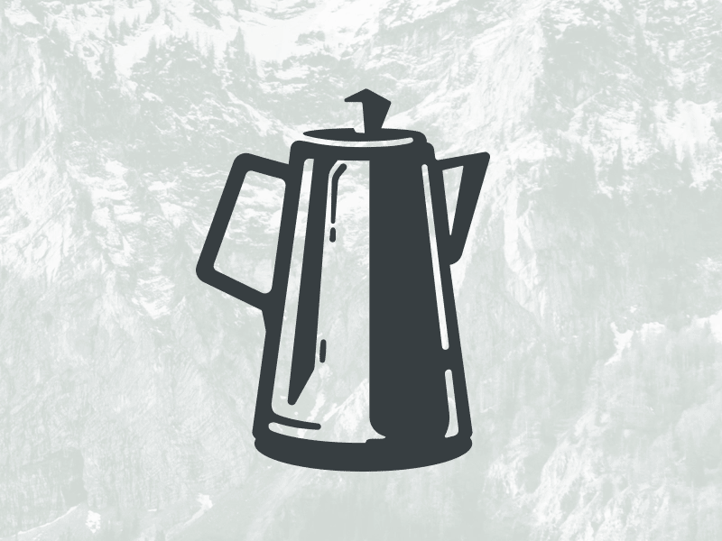Camp Coffee animation camping coffee icon logo motion graphics