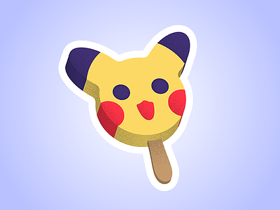 Bubble Gum Eyes ice cream illustration pikachu pokemon vector
