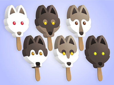 A Song of Ice and Fudgsicles game of thrones ice cream illustration vector wolf
