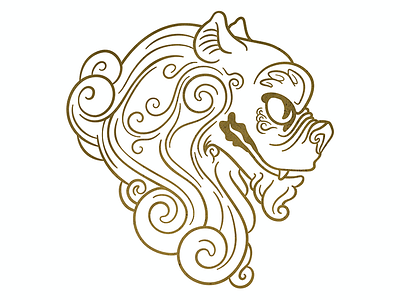 Lion Dog dog illustration line lion dog vector work in progress