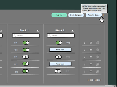 Mockup - List Move Tool balsamiq low fidelity mockup