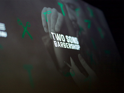 Two Sons Barbershop barber knife barbershop blur frontpage hipster icons landingpage menu photo scissor shave ui