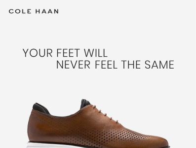 Cole Haan Men's Zero Grand Lined Laser Wingtip Oxford Shoe branding logo