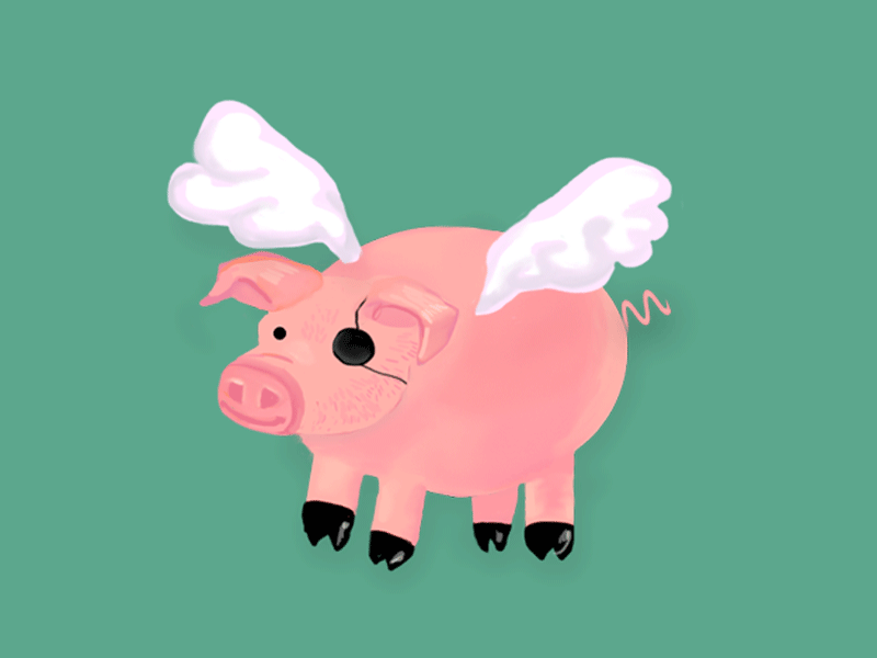 When Pigs Fly GIF animated gif animation flying pig gif photoshop pig