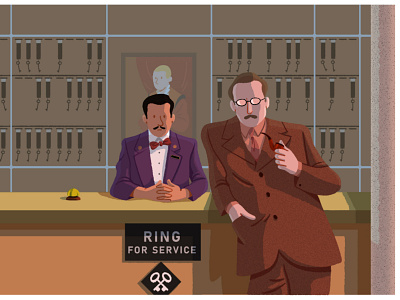 The Grand Budapest Hotel character design digital editorial editorial illustration illustration movie