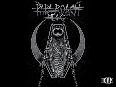 Death of A Roach band merch casket dark art design distressed illustration logo moon papa roach textures