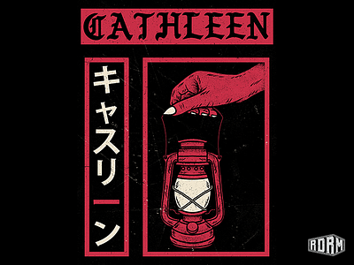Cathleen - Devil's Hand band merch cathleen dark art design devil distressed hand illustration japanese kanji lamp logo textures