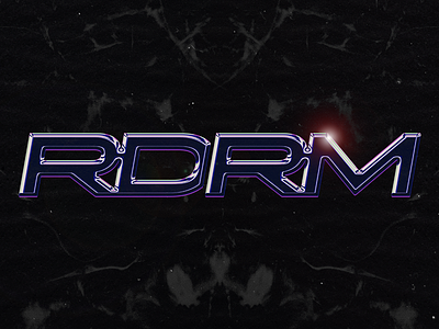 RDRM alternative branding chrome colorful design distressed logo logo treatment purple purple gradient purple logo textures typography