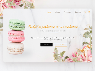 Desserts Landing Page cafe cake coco colors concept design desserts elegant french homepage landingpage macaroons pastel pink pretty sweets ui uiux web
