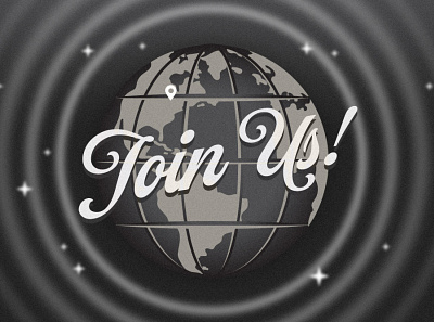 Join Us! breaking news globe map news retro television vintage world