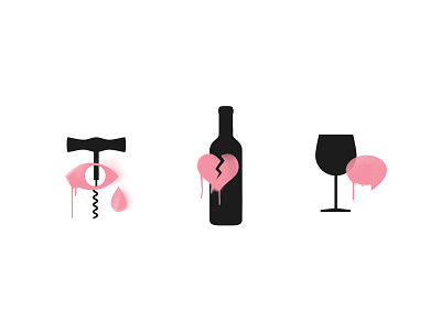 W(h)ine icons branding icons spot illustration swag whine wine