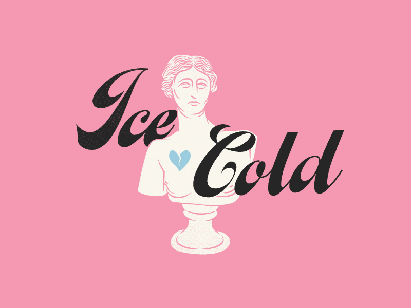 Ice Cold heartbreak illustration lettering valentines wip