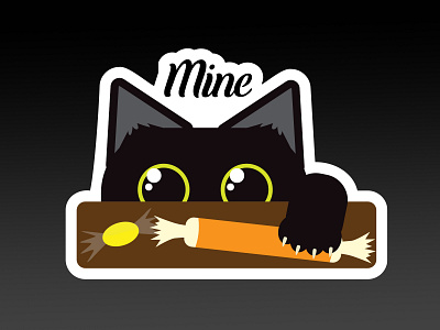 Greedy Little Cat branding cat design illustration sticker vector