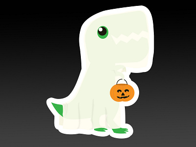 Ghosty Lil Rex branding design dino halloween illustration logo sticker vector