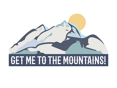 Mountains are Calling, winter edition design doodle illustration mountain sticker vector