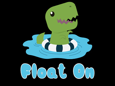 Float On Lil Rex beach design dino float illustration lil rex logo sticker summer vector
