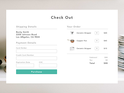 Check Out – Daily UI #002 check out credit card daily ui daily ui 002 payform payment purchase shipping ui