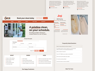 M&N Cleaning - Web boston cleaning design figma ui ux uxui web