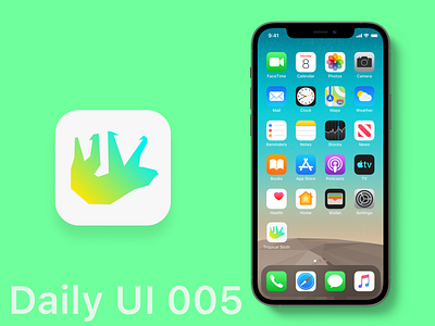 Daily UI #005 - App icon app app icon dailyui design icon iphone logo sloth tropical ui ux uxui