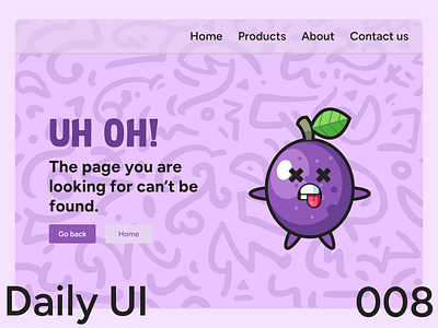 Daily UI #008 - 404 page 404 404 error page daily ui challenge day 008 dailyui day 008 day 8 design error error page fruit ui ux uxui website