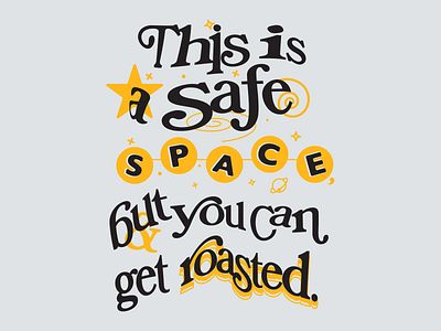 SAFE SPACE Long Sleeve ampersand black cream gold longsleeve roasted space stars tee twitter typography