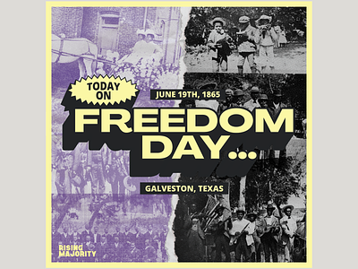 Rising Majority - Freedom Day branding collage day design freedom freedomday graphic design june19th juneteenth scissorfiesta