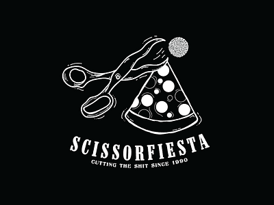 SCISSORFIESTA. black doodle fiesta florida noir party scissor