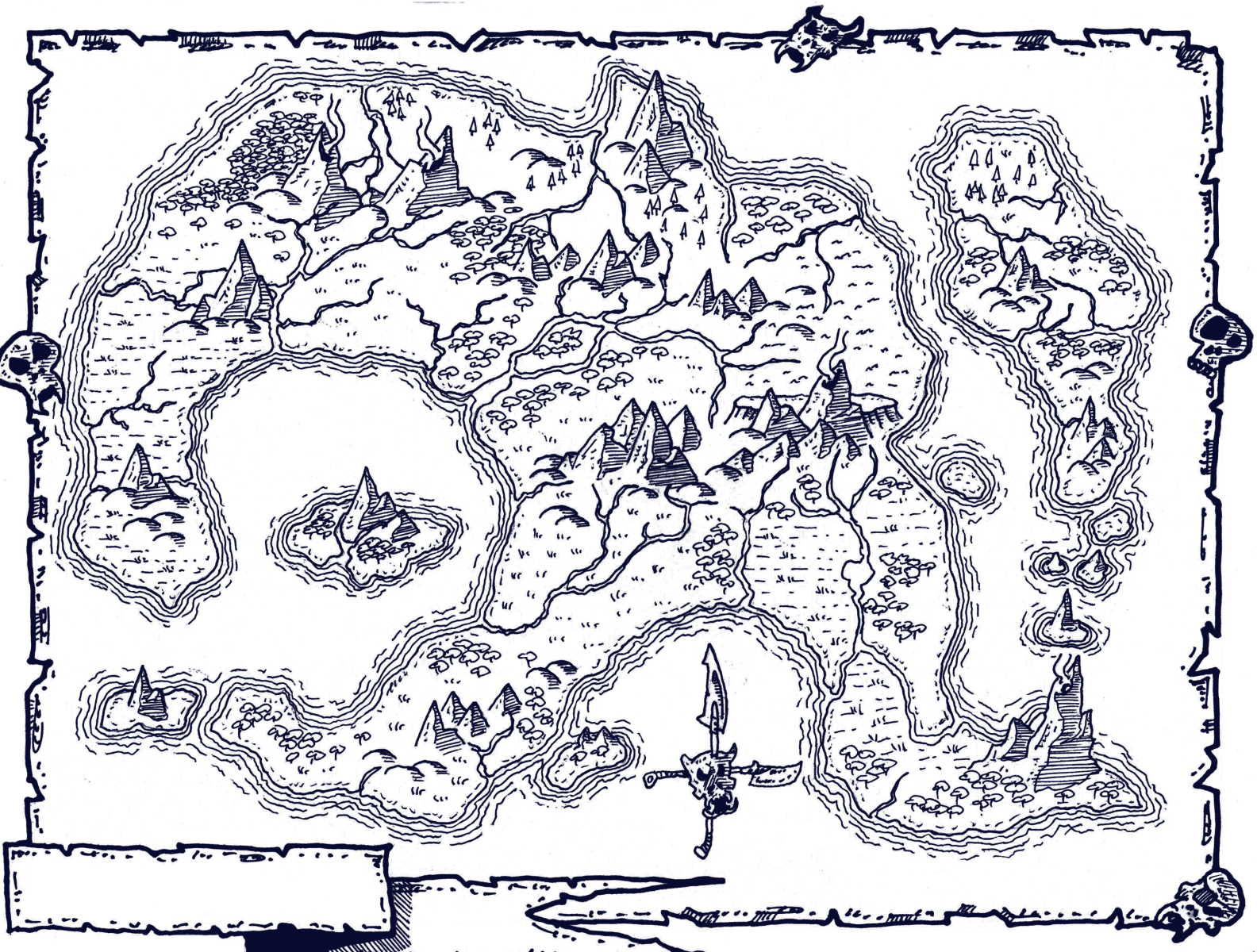 blank fantasy world map black and white