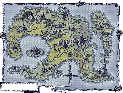 A Small Fantasy Map dnd dnd map dungeon illustration dungeon map dungeons and dragons fantasy illustration fantasy map gritty fantasy map illustration