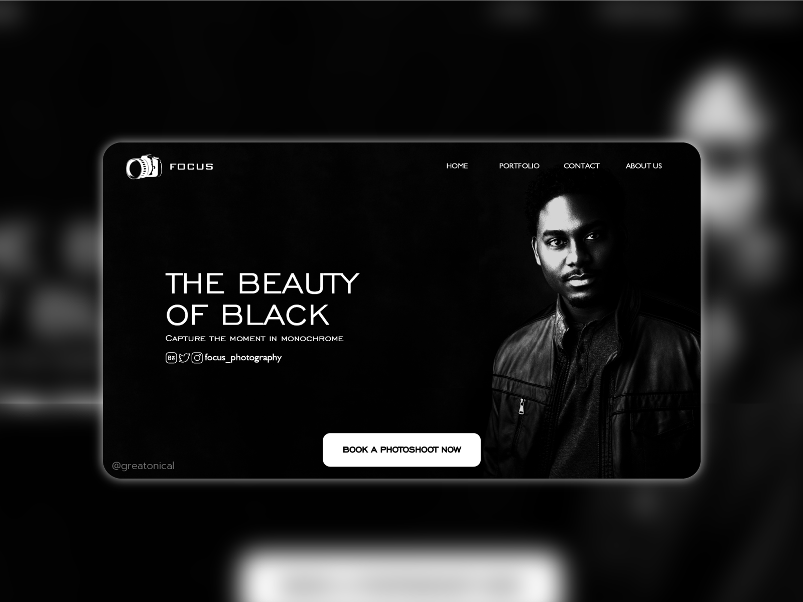 Focus Photography Landing Page Design by Gabriel Awosusi on Dribbble