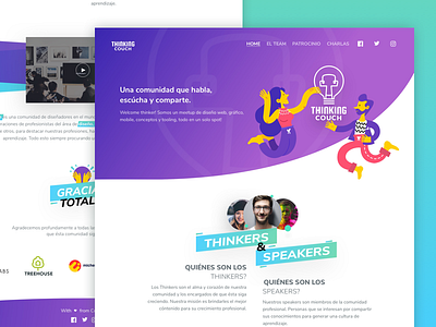 ThinkingCouch Landing Page design illustration meetup ui ux vector website