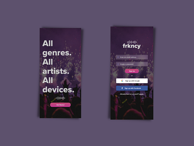 Music App Sign Up Page