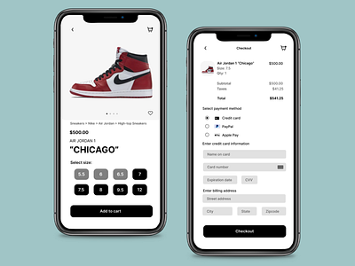 Sneaker App Checkout screen app design card payment checkout checkout screen design payment screen sneaker sneaker app ui ux