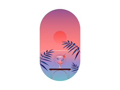 Tropical cup design illustration vector