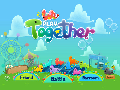 We Play Toghther game illustration ui vector