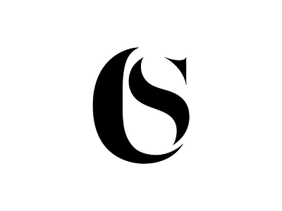 Monogram combining Letters C and S bnw concept design logo monogram