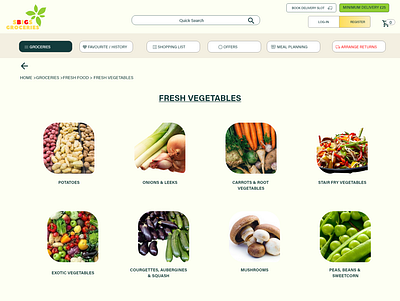 Product Page design ux vegetables xd