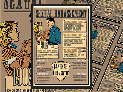 Vintage Flyer About Sexual Harassement branding design flyer graphic design illustration illutrator logo retro vintage vintageflayer vintageflyer