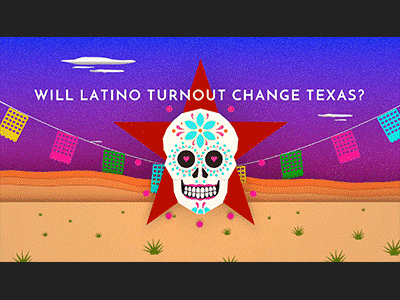 Will Latino Vote Change Texas? animation calaca candy skull latino longhorn mexico motion design politics texas vote