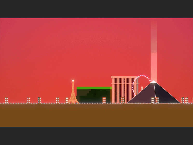 Vegas Strip blender casino city las vegas low poly motion