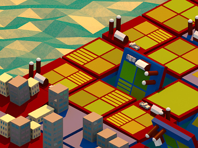 Partisan City 3d animation blender city farms kentucky low poly politics tiles urban
