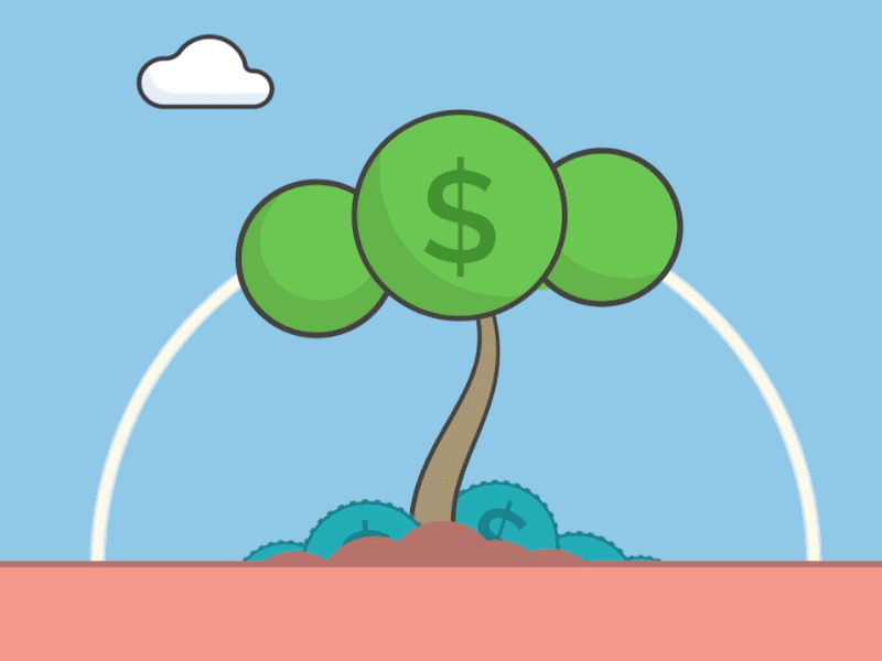 Retirement Plan 2d 401k after effects animation blender coin motion retirement savings tree