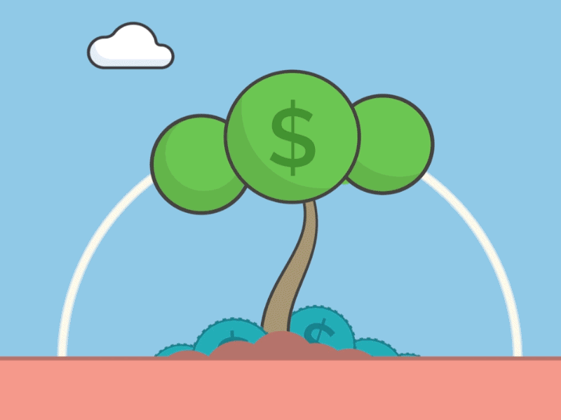 Retirement Plan 401k 2d blender after effects motion coin retirement savings tree animation