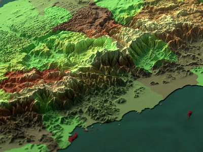 Topography and Data 3d animation blender data visualization island map mapping motion design mountains puerto rico render topographic topography