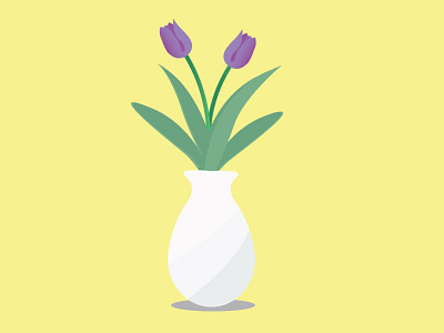 Flower Vase art colorful design flatdesign flowers graphics illustration illustrator tulip vase